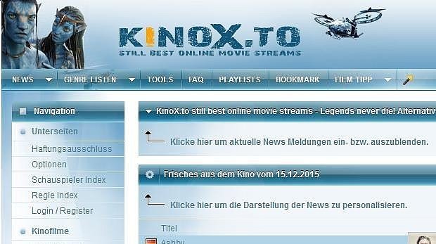 Startseite "kinox.to"