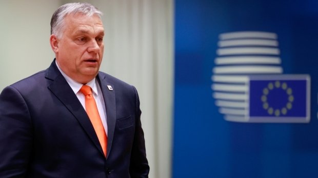 Ungarns Ministerpräsident Viktor Orban bei einem Meeting der EU in Brüssel am 24. März 2022
