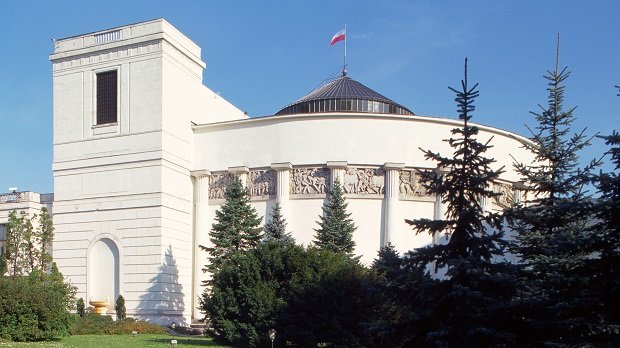 Das Gebäude des polnischen Parlaments.