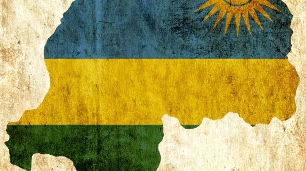Karte und Flagge von Ruanda
