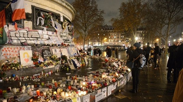 Place de la République in Paris nach den Terroranschlägen am 11.12.2015