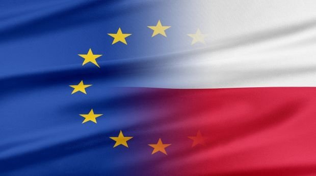 EU- und Polen-Flagge