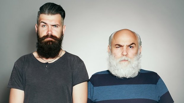 Junger und alter Mann mit Bart