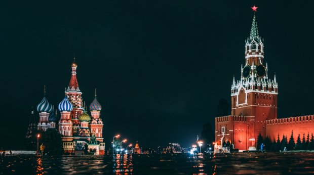 Der Rote Platz am Kreml in Russland.