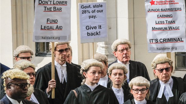 Barrister streiken vor dem Supreme Court in Westminster, London, 6.9.2022.