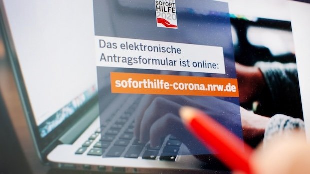 Das Foto zeigt die Internetseite des Wirtschaftsministeriums NRW
