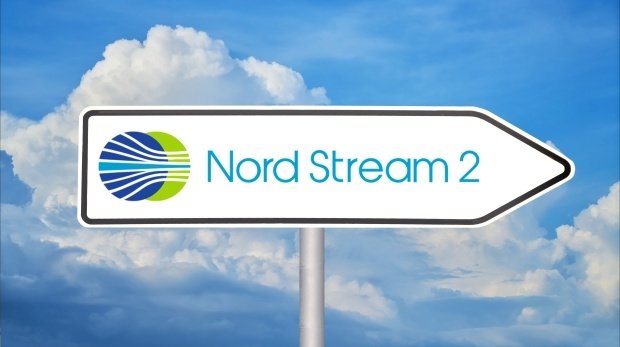 Schild mit "Nord Stream 2"