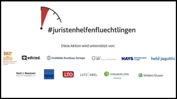 Logo der Spendenaktion "Juristen helfen Flüchtlingen"