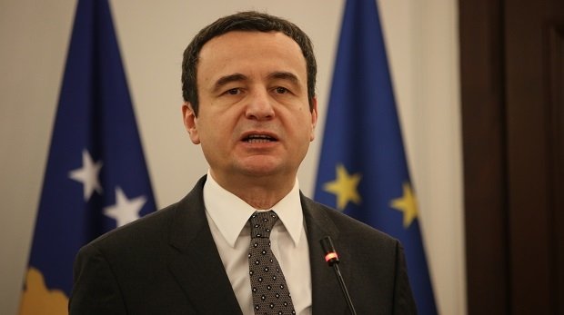 Albin Kurti, Chef der kosovarischen Regierung, bei der Unterschrift des EU-Aufnahmegesuchs am 14.12.2022