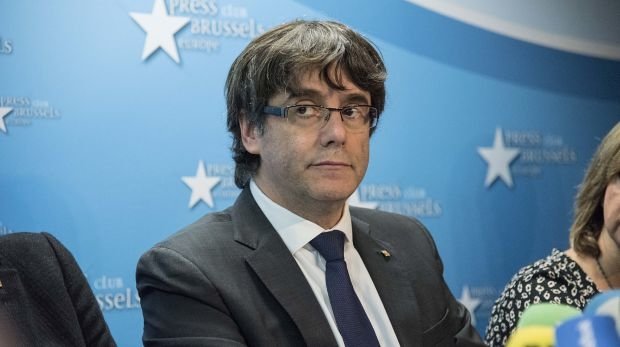 Puigdemont auf einer Pressekonferenz in Brüssel