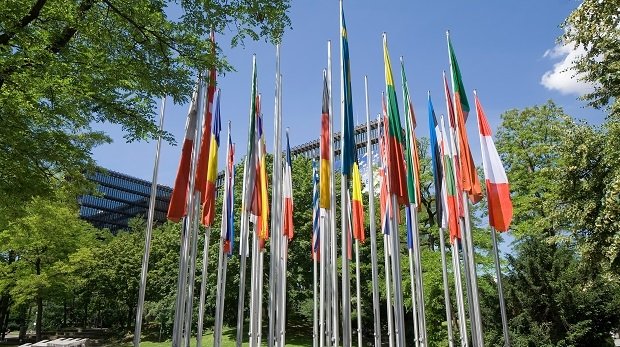 Europäisches Patentamt in München, Fahnen der Mitgliedstaaten