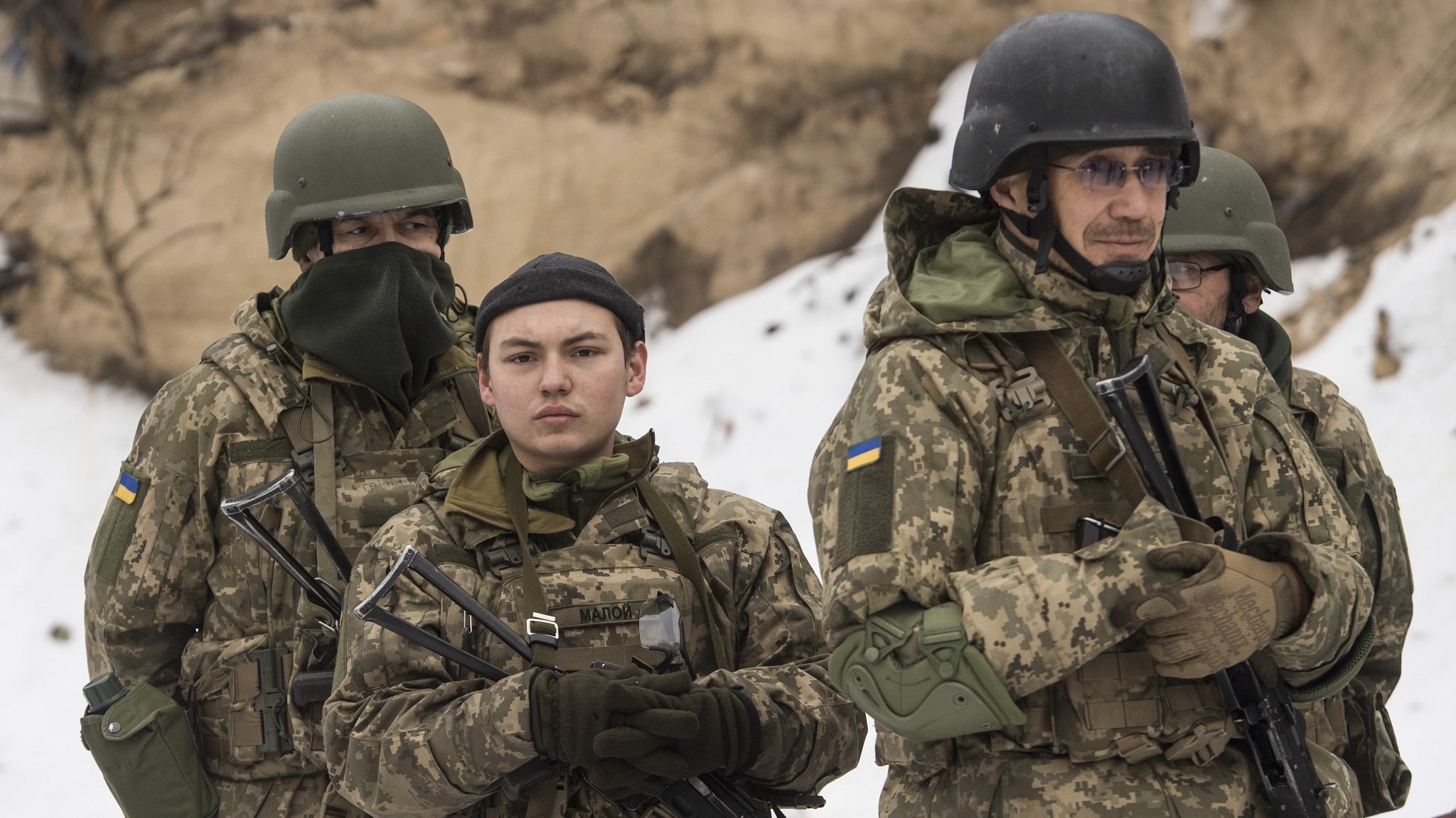 Ukrainische Streitkräfte bei Militärübungen