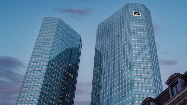 Gebäude des Konzerns Deutsche Bank in Frankfurt am Main