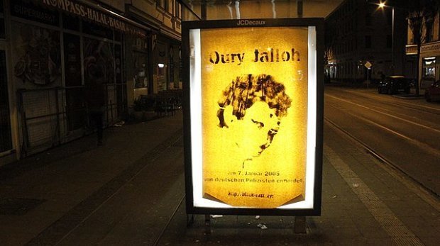 Aktion zu Oury Jallohs Todestag 2017 in Sachsen