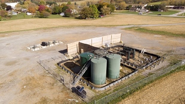 Pennsylvania Oktober 2020. XTO Energy Marburger Farm Dairy natural gas fracking