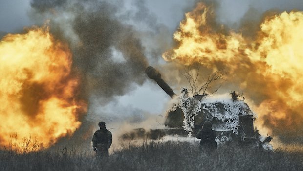 Artillerie, Panzer, Ukraine, Donezk