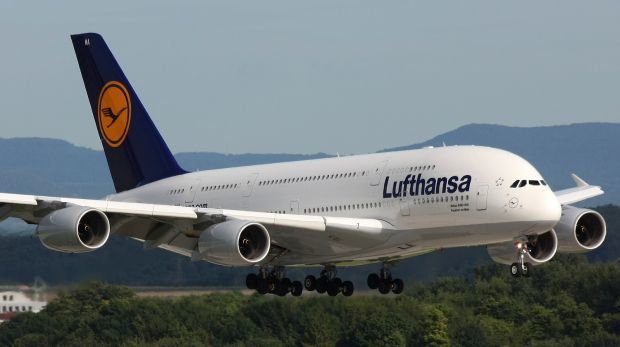 Ein Airbus A380 der Lufthansa
