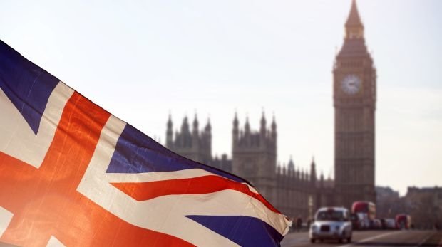 Großbritannien-Flagge, Parlament, Big Ben