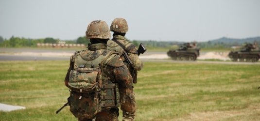 Bundeswehrsoldaten während eines Manövers